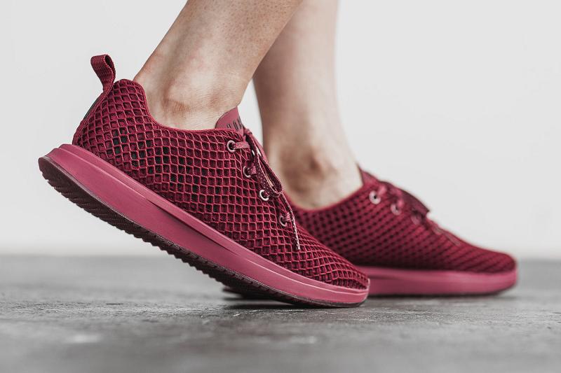 Burgundy Nobull Maroon Mesh Runner Women's Running Shoes | CA Z1720U